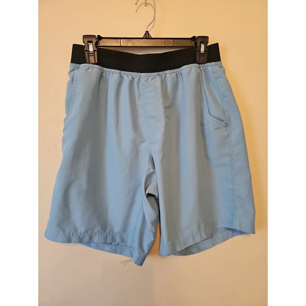 Prana Men's Swim Trunks‎ Elastic Waistband Shorts Size M Blue
